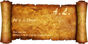 Arz Libor névjegykártya